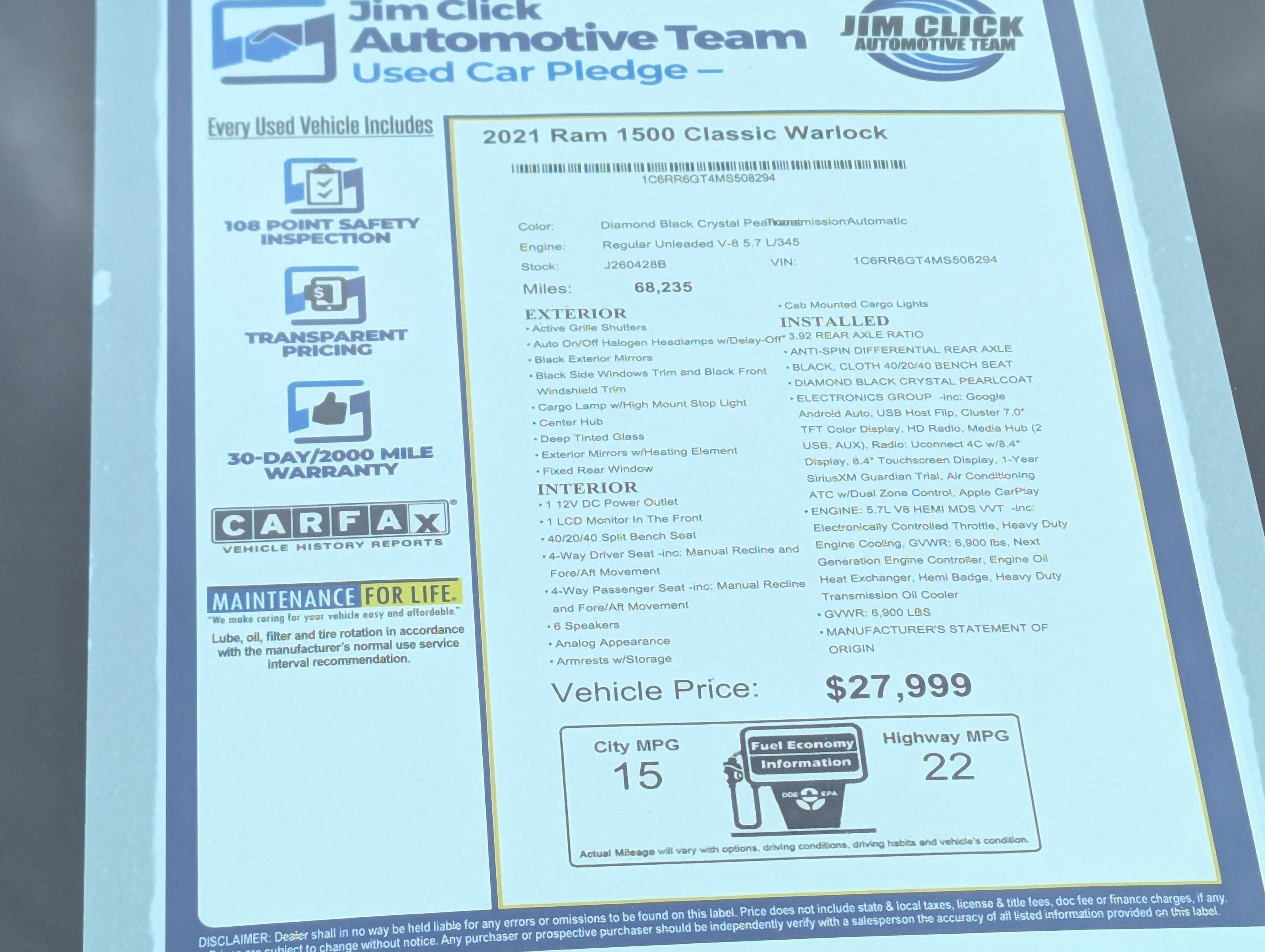 2021 RAM 1500 Classic Warlock