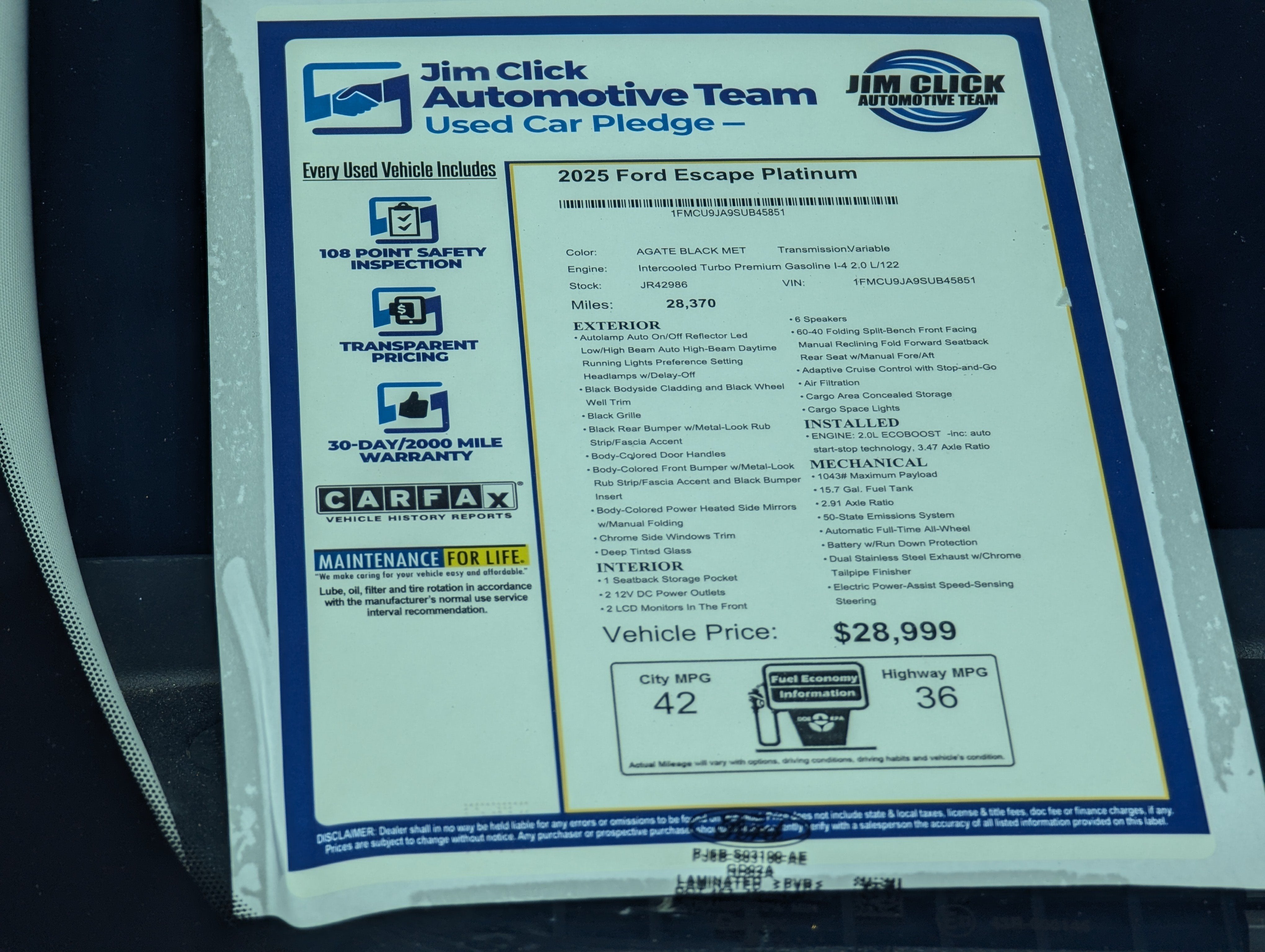 2025 Ford Escape Platinum