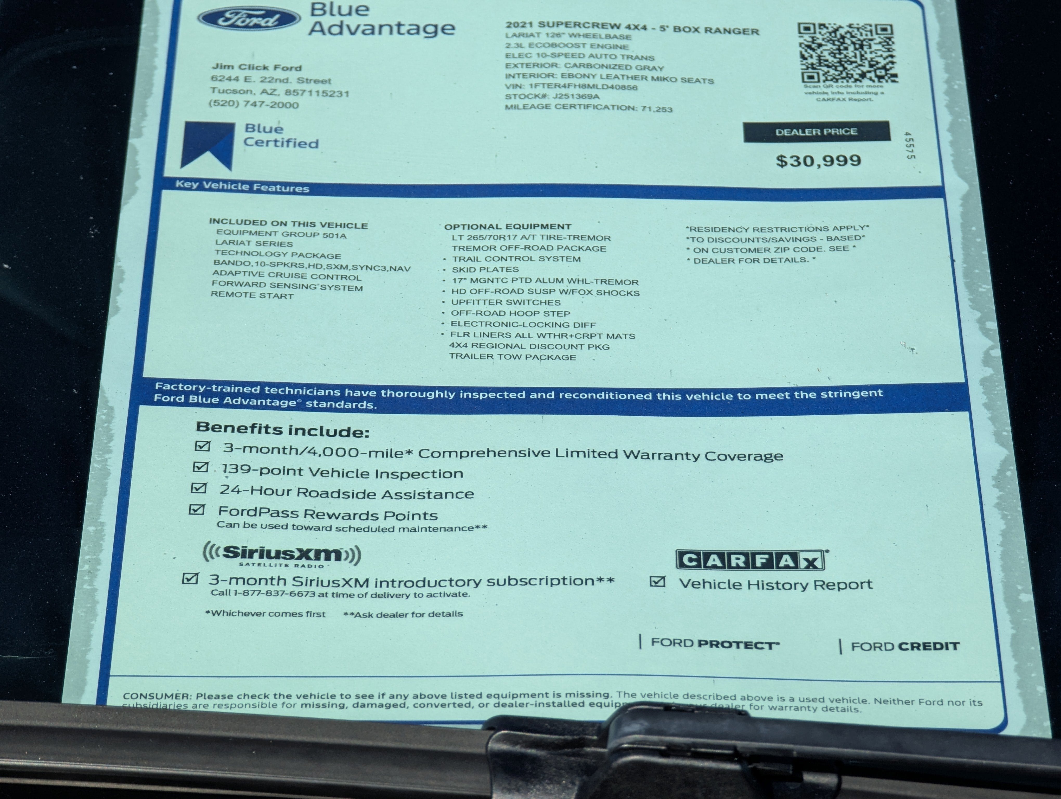 2021 Ford Ranger LARIAT