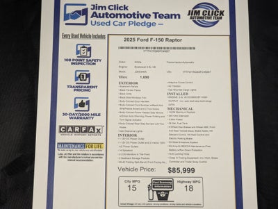 2025 Ford F-150 Raptor