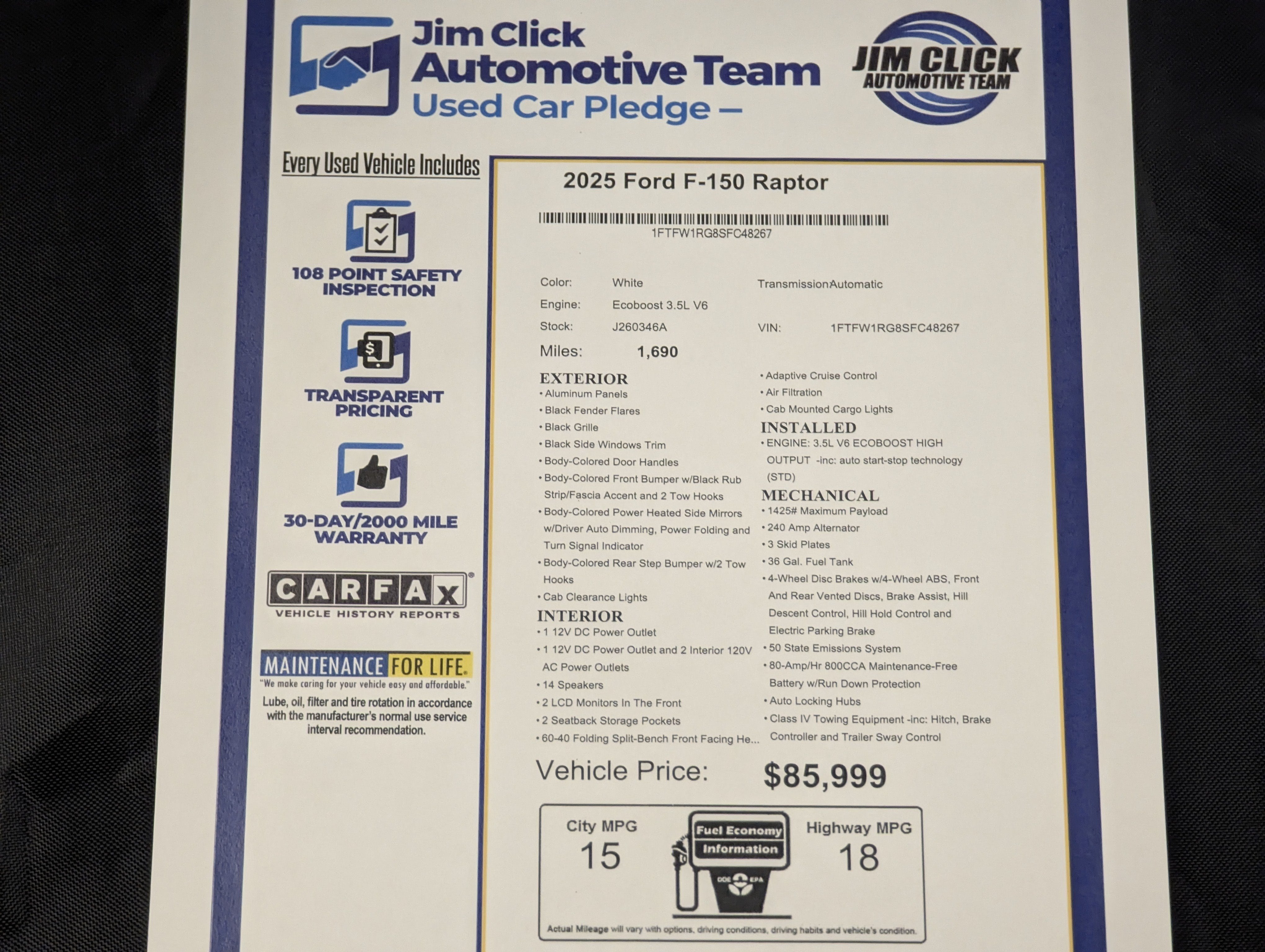 2025 Ford F-150 Raptor