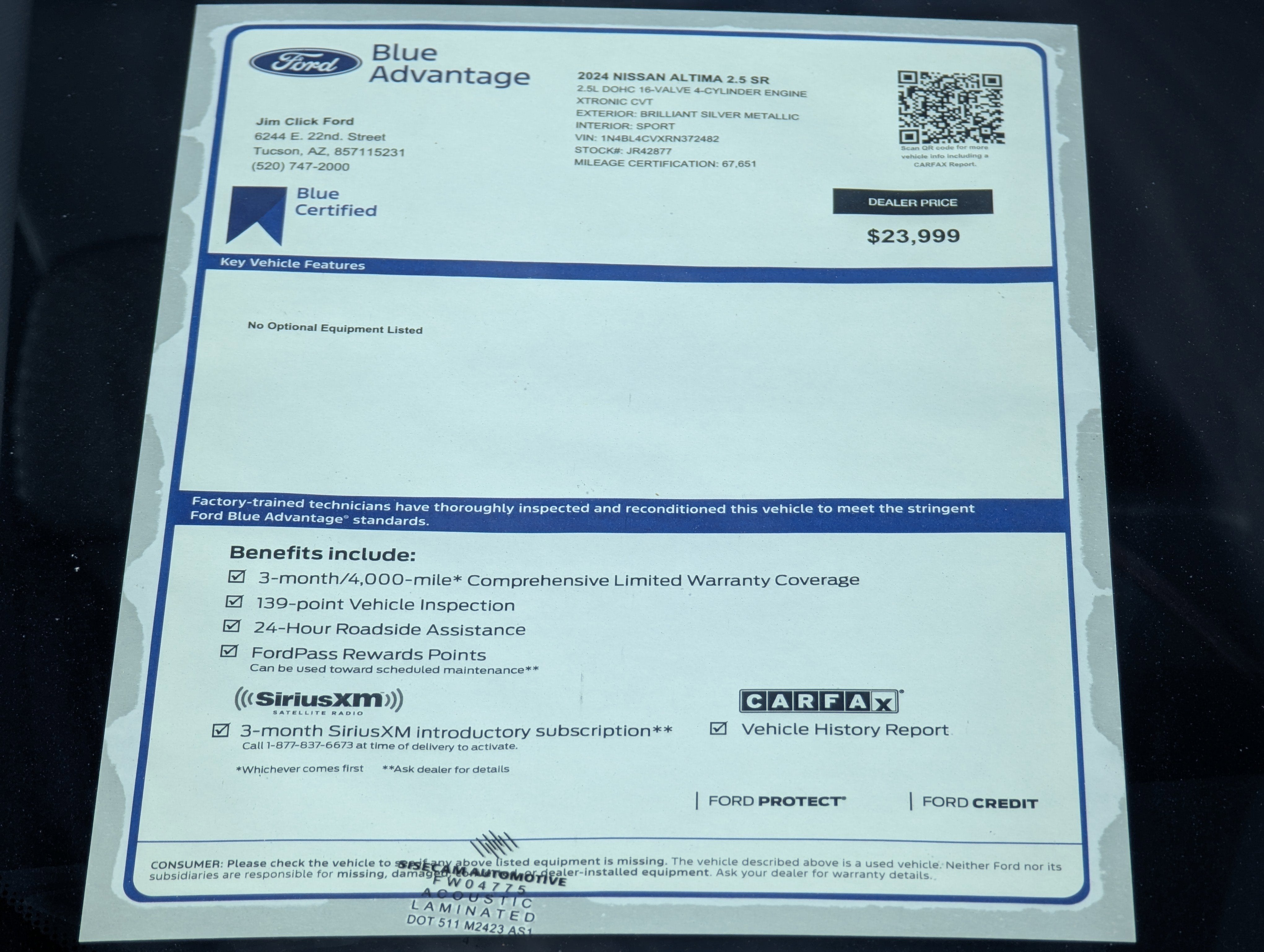 2024 Nissan Altima 2.5 SR