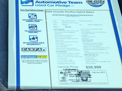 2024 Chrysler Pacifica Hybrid Select