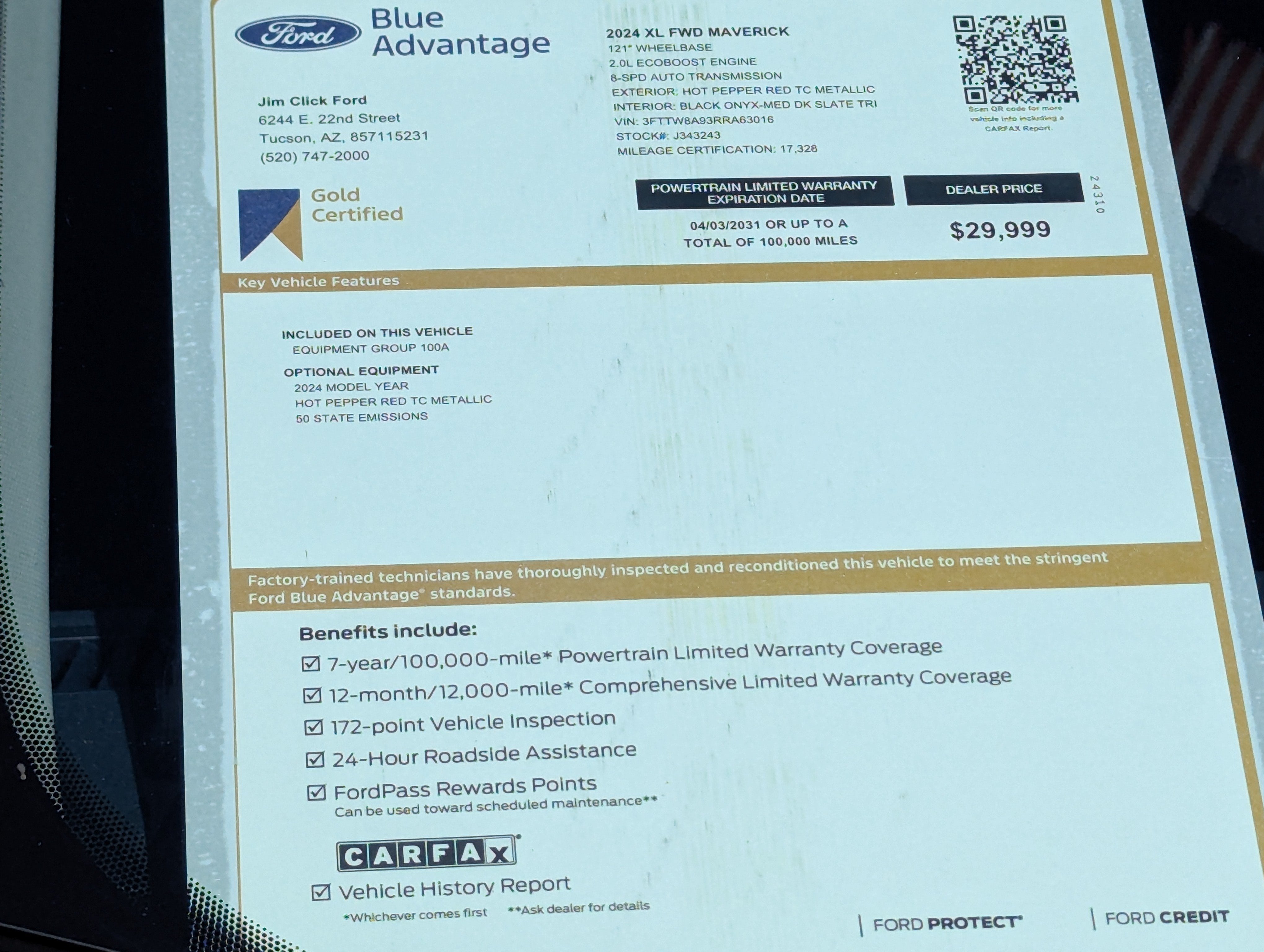 2024 Ford Maverick XL