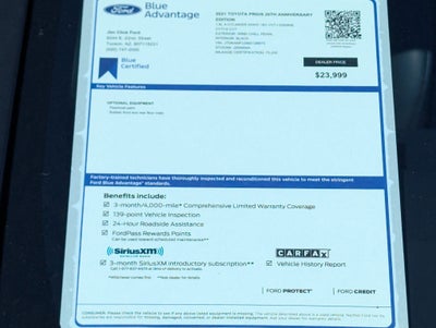 2021 Toyota Prius 20TH ANNIVERSARY